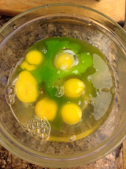 eggs with natural green dye