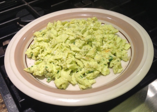 green scrambled eggs