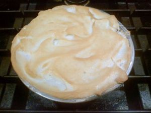Chocolate meringue pie that I baked for the 6th graders to celebrate Pi Day