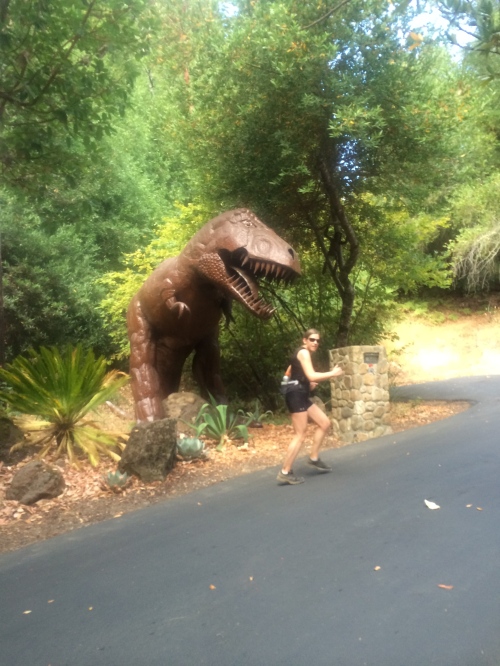 Nothing like a giant T-Rex to motivate you to run!