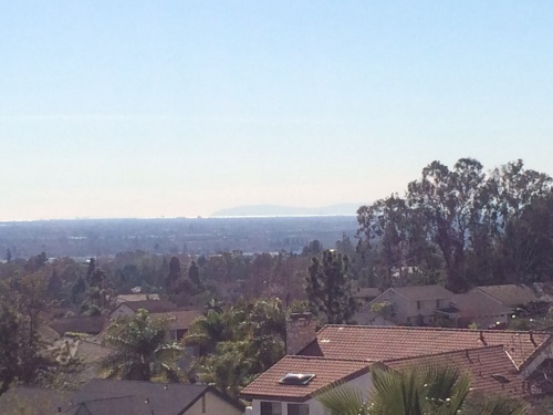 That little bright line is the Pacific Ocean between Long Beach and Catalina Island
